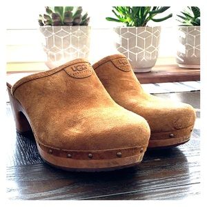 UGGs Sherpa lined heeled clogs GUC